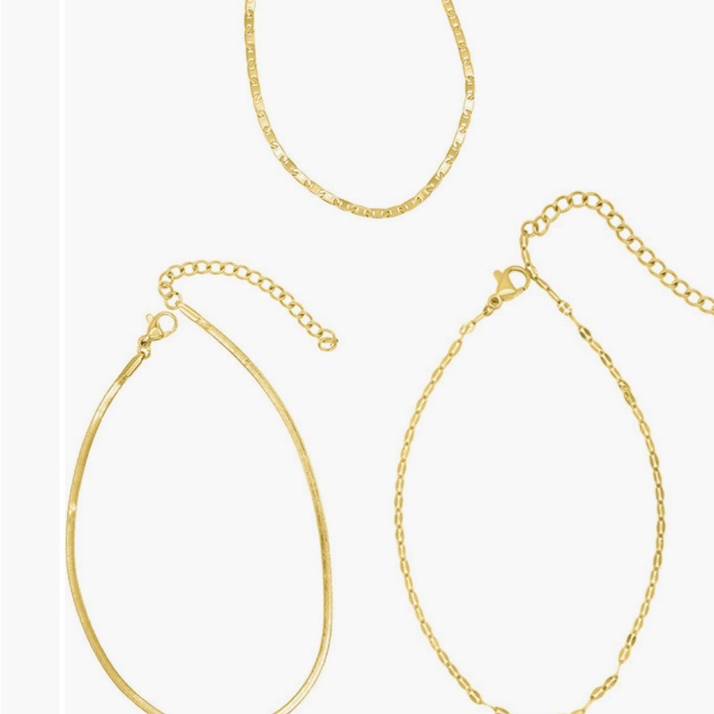 Gold Chain Bracelet Set